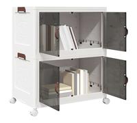 vidaXL Caja de almacenaje apilable con ruedas 2niveles 75 L 64x40x76cm