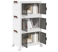 vidaXL Caja de almacenaje apilable con ruedas 3 niveles 28 L