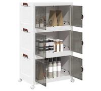 vidaXL Caja de almacenaje apilable con ruedas 3 niveles 75 L