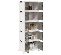 vidaXL Caja de almacenaje apilable con ruedas 5niveles 75L 64x40x179cm