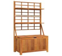 vidaXL Caja de Almacenaje con Enrejado Flores Jardín Patio Planta Baúl Arcón Estante Espacio Exterior Aire Libre Decoración Madera de Acacia