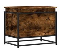 vidaXL Caja de almacenaje con tapa Madera roble ahumado 60x40x51,5 cm - Baúl para mantas y juguetes