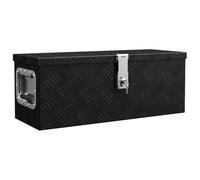 vidaXL Caja de almacenaje de aluminio negro 60x23,5x23 cm