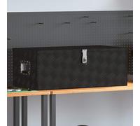 vidaXL Caja de almacenaje de aluminio negro 90x47x33,5 cm