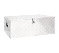 vidaXL Caja de almacenaje de aluminio plateado 100x55x37 cm
