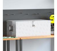 vidaXL Caja de almacenaje de aluminio plateado 80x39x30 cm