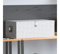 vidaXL Caja de almacenaje de aluminio plateado 90x47x33,5 cm