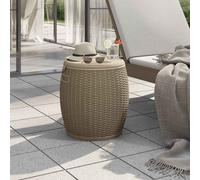 vidaXL Caja de almacenaje de jardín 4 en 1 polipropileno marrón claro