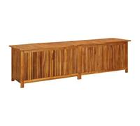 vidaXL Caja de Almacenaje de Jardín Cofre Almacenamiento Patio Terraza Exterior Embalaje Herramientas Organizador 200x50x58 cm Madera Maciza Acacia