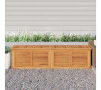 vidaXL Caja de almacenaje de jardín con bolsa teca maciza 200x50x55 cm