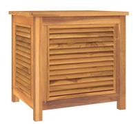 Caja De Almacenaje De Jardín Con Bolsa Teca Maciza 60x50x58 Cm Vidaxl