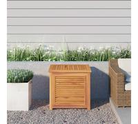 Caja De Almacenaje De Jardín Con Bolsa Teca Maciza 60x50x58 Cm Vidaxl
