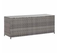 vidaXL Caja de Almacenaje de Jardín Guardar Objeto Organizador Guantera de Gran Capacidad para Balcón Cuarto de Utencilio Mueble Ratán Sintético Gris 150x50x60 cm