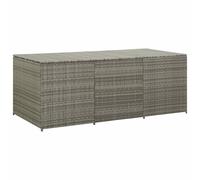 vidaXL Caja de almacenaje de jardín ratán sintético gris 180x90x70 cm