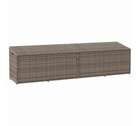 vidaXL Caja de almacenaje de jardín ratán sintético gris 220x50x58 cm
