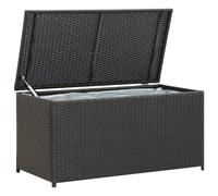 vidaXL Caja de almacenaje de jardín ratán sintético negro 100x50x50 cm