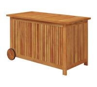 vidaXL Caja de almacenaje de jardín ruedas acacia maciza 90x50x58 cm