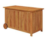 vidaXL Caja de almacenaje de jardín ruedas acacia maciza 90x50x58 cm