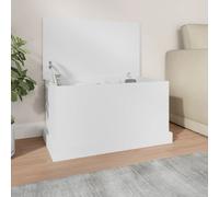 vidaXL Caja de almacenaje de madera de ingeniería blanca 70x40x38 cm