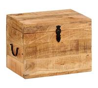 vidaXL Caja de Almacenaje Herramientas con Tapa Arcón Baúl Accesorio para Casa Ordenador Coleccionables Artículos Pequeños Madera Maciza de Mango