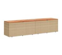 vidaXL Caja de Almacenaje de Jardín, Cofre de Almacenaje, Asiento Banco Exterior, Baúl para Juguetes Patio, Madera Acacia Ratán Beige