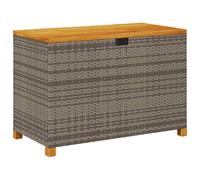 vidaXL Caja de almacenaje jardín madera acacia ratán gris 110x55x63 cm