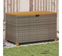 vidaXL Caja de almacenaje jardín madera acacia ratán gris 110x55x63 cm