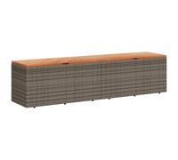 vidaXL Cofre de almacenaje para jardín – Banco/Asiento exterior, Madera de acacia, Ratán gris