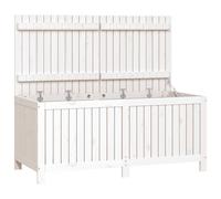 vidaXL Caja de almacenaje jardín madera de pino blanco 147x68x64 cm