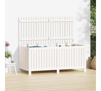 vidaXL Caja de almacenaje jardín madera de pino blanco 147x68x64 cm