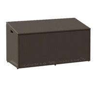 vidaXL Caja de almacenaje jardín ratán sintético marrón 110x50x58 cm