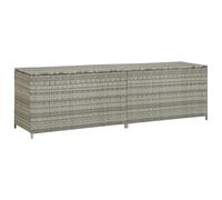 vidaXL Caja de Almacenaje Jardín Ratán Sintético Mobiliario Duradera Robusta Resistente Práctica Funcional Elegante Moderna Útil Gris 200x50x60cm