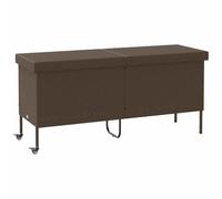vidaXL Caja de almacenaje jardín Ruedas ratán PE marrón 160x55x75 cm, Caja de Almacenamiento al Aire Libre, Almacenamiento de Cojines de jardín, Caja de Almacenamiento de Cojines