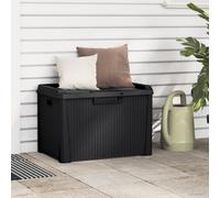 vidaXL Caja de almacenaje para jardín PP gris 125 L en color Antracita/Marrón
