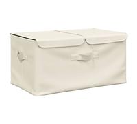 vidaXL Caja de almacenaje tela color crema 50x30x25 cm