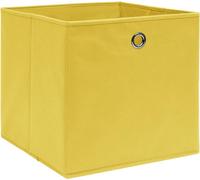 vidaXL: Caja de almacenamiento, 10 unidades, color amarillo, 32x32x32 cm, tela