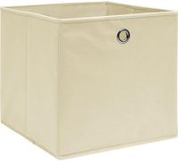 vidaXL: Caja de almacenamiento, 10 unidades, color crema, 32x32x32 cm, tela