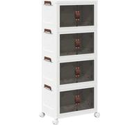 vidaXL Caja de almacenamiento con ruedas, apilable, de 4 niveles, 28 litros