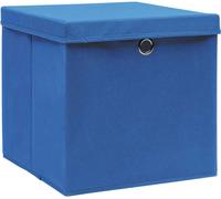 vidaXL: Caja de almacenamiento con tapa, 10 unidades, azul, 32x32x32 cm, tela