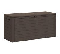 vidaXL Caja de Almacenamiento de Jardín Baúl Cofre de Almacenaje Interior o Exterior al Aire Libre de Porche de Cojines Marrón 116x44x55 cm