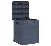 vidaXL Caja de Almacenamiento de Jardín, Baúl para Cojines Almohadas Mantas, Cofre de Herramientas, Caja para Patio Terraza, 90 L Gris Antracita