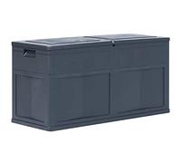 vidaXL Caja de Almacenamiento de Jardín, Baúl para Cojines Almohadas Mantas, Cofre de Herramientas, Caja para Patio Terraza, 320 L Negro