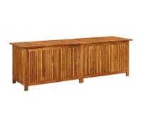 vidaXL - Caja de almacenamiento de patio estilo granja, madera de acacia maciza, bolsa interior resistente al agua con cremallera, marrón, 68.9 x 19.7 x 22.8 pulgadas