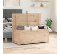 vidaXL Caja de Almacenaje Baúl de Herramientas Arcón Madera Maciza de Pino Multitalla Natural / 110 x 50 x 45.5 cm 110 x 50 x 45.5 cm