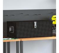 vidaXL Caja de almacenamiento negra, 80x39x30 cm, de aluminio