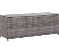 vidaXL Caja de almacenamiento para jardín, caja para cojines, baúl de jardín, caja de almacenamiento, caja de almacenamiento para jardín, color gris, 120 x 50 x 60 cm, material: ratán sintético