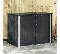 vidaXL Caja de Almacenamiento para Jardín Negro 151,5 x 82 x 110,5 cm