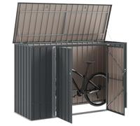 vidaXL Caja de Almacenamiento para Jardín Negro 214 x 82 x 132 cm