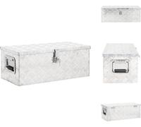 vidaXL Caja de almacenamiento plateada, 70x31x27 cm, de aluminio - Cajas para herramientas