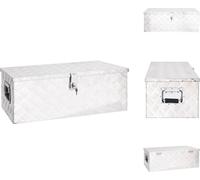 vidaXL Caja de almacenamiento plateada, 80x39x30 cm, de aluminio - Cajas para herramientas